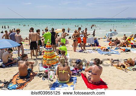 "Ballermann beach, party area at the Playa de Palma, Bay of Palma, Majorca, Balearic Islands, Spain, Europe" View Large Photo Image Stock Photography - "Ballermann beach, party area at the Playa de Palma, Bay of Palma, Majorca, Balearic Islands, Spain, Europe". Fotosearch