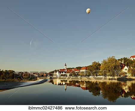 "Balloon over the country's old town, Landsberg am Lech, Bavaria, Germany, Europe" View Large Photo Image Stock Photograph - "Balloon over the country's old town, Landsberg am Lech, Bavaria, Germany, Europe". Fotosearch