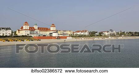 Stock Image - "Baltic Sea resort town of Binz, panorama, Ruegen, Mecklenburg-Western Pomerania, Germany, Europe". Fotosearch