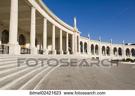 Stock Image - Balustrade of The Basilica of Our Lady of the Rosary, Santuario de Fatima, Fatima Shrine, Sanctuary of Our Lady of Fatima, Fatima, Ourem, Santarem, Portugal, Europe. Fotosearch