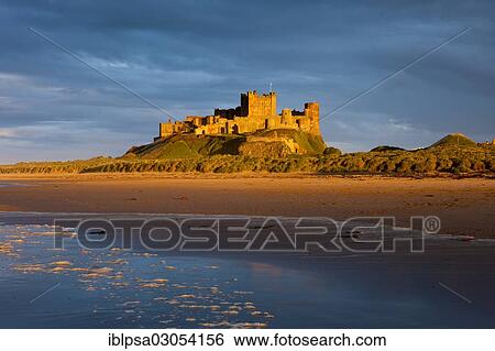 "Bamburgh Castle in the last light of the day, Bamburgh, Northumberland, England, United Kingdom, Europe" View Large Photo Image Stock Photograph - "Bamburgh Castle in the last light of the day, Bamburgh, Northumberland, England, United Kingdom, Europe". Fotosearch
