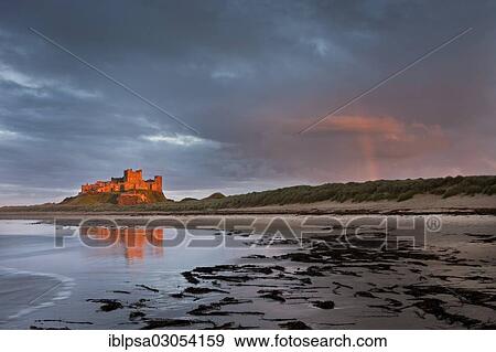 "Bamburgh Castle with a rainbow after a storm, Bamburgh, Northumberland, England, United Kingdom, Europe" View Large Photo Image Stock Photo - "Bamburgh Castle with a rainbow after a storm, Bamburgh, Northumberland, England, United Kingdom, Europe". Fotosearch