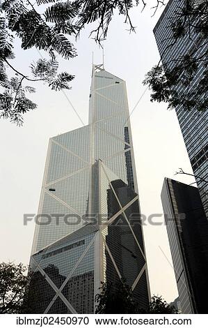 Stock Image - "Bank of China Tower, office tower by architect Ming Pei, Chung Wan, Central District, Hong Kong Island, Hong Kong, China, Asia". Fotosearch