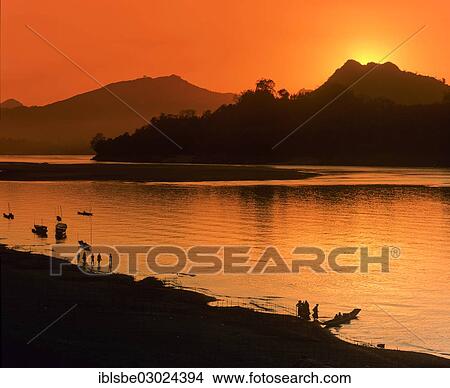"Banks of the Mekong River at sunset, Luang Prabang, Luang Prabang Province, Laos, Asia" View Large Photo Image Picture - "Banks of the Mekong River at sunset, Luang Prabang, Luang Prabang Province, Laos, Asia". Fotosearch