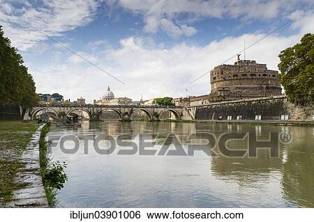 "Banks of the Tiber River, Castel Sant'Angelo, Mausoleum of Hadrian, Ponte Sant'Angelo, Vatican City at the back, Rome, Lazio, Italy, Europe" View Large Photo Image Stock Photograph - "Banks of the Tiber River, Castel Sant'Angelo, Mausoleum of Hadrian, Ponte Sant'Angelo, Vatican City at the back, Rome, Lazio, Italy, Europe". Fotosearch