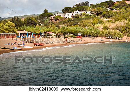 Barbarossa beach, Porto Azzuro, Elba Island, Italy, Europe View Large Photo Image Stock Photo - Barbarossa beach, Porto Azzuro, Elba Island, Italy, Europe. Fotosearch