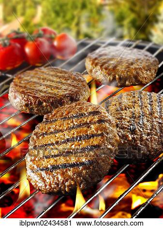 Barbecue burgers on a BBQ grill View Large Photo Image Stock Image - Barbecue burgers on a BBQ grill. Fotosearch