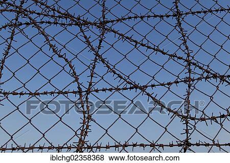 Barbed wire View Large Photo Image Stock Photo - Barbed wire. Fotosearch