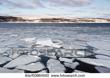 Stock Image - "Barents Sea, Fjord of Kirkenes, Kirkenes, Finnmark, Norway, Europe". Fotosearch