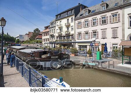 "Barge at the lock of the Marne–Rhine Canal, Saverne, Departement Bas-Rhin, Alsace, France, Europe" View Large Photo Image Stock Image - "Barge at the lock of the Marne–Rhine Canal, Saverne, Departement Bas-Rhin, Alsace, France, Europe". Fotosearch