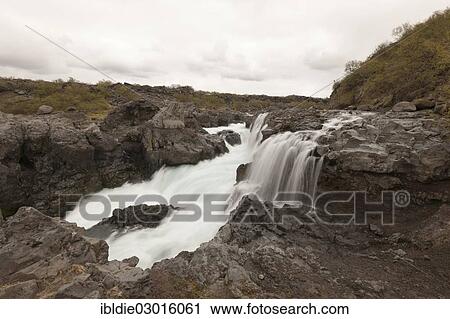 "Barnafossar waterfall or Bjarnafossar waterfall, Children's Falls, Westisland, Iceland, Europe" View Large Photo Image Stock Image - "Barnafossar waterfall or Bjarnafossar waterfall, Children's Falls, Westisland, Iceland, Europe". Fotosearch