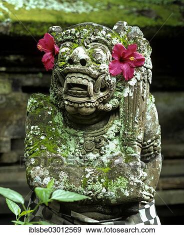 "Barong, head carved out of stone decorated with red hibiscus flowers, Tampak Siring, Bali, Sudostasien, Indonesia, Asia" View Large Photo Image Stock Photo - "Barong, head carved out of stone decorated with red hibiscus flowers, Tampak Siring, Bali, Sudostasien, Indonesia, Asia". Fotosearch
