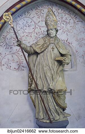 Baroque altar statue of a bishop, Abbey Church of St. Martin and St. Severus, Muenstermaifeld, Rhineland-Palatinate, Germany, Europe View Large Photo Image Stock Image - Baroque altar statue of a bishop, Abbey Church of St. Martin and St. Severus, Muenstermaifeld, Rhineland-Palatinate, Germany, Europe. Fotosearch