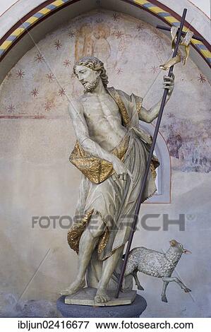 Baroque altar statue of John the Baptist, Abbey Church of St. Martin and St. Severus, Muenstermaifeld, Rhineland-Palatinate, Germany, Europe View Large Photo Image Stock Photo - Baroque altar statue of John the Baptist, Abbey Church of St. Martin and St. Severus, Muenstermaifeld, Rhineland-Palatinate, Germany, Europe. Fotosearch