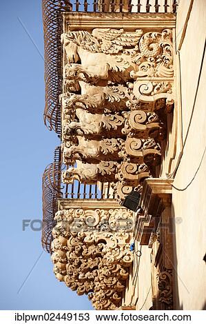 "Baroque balcony support sculptures, Noto, UNESCO World Heritage Site, Sicily, Italy, Europe" View Large Photo Image Stock Image - "Baroque balcony support sculptures, Noto, UNESCO World Heritage Site, Sicily, Italy, Europe". Fotosearch