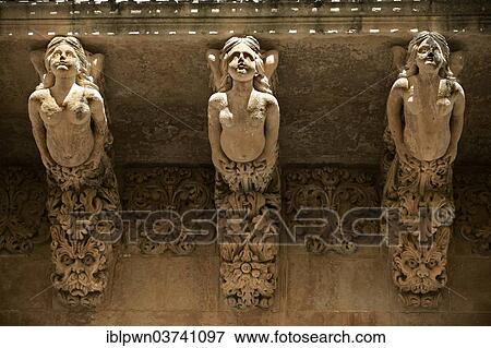 "Baroque balcony support sculptures, Noto, Ragusa Province, Sicily, Italy, Europe" View Large Photo Image Stock Photo - "Baroque balcony support sculptures, Noto, Ragusa Province, Sicily, Italy, Europe". Fotosearch