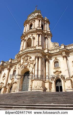 Picture - "Baroque Church of St George, designed by Gagliardi, 1702, Modica, Sicily, Italy, Europe". Fotosearch