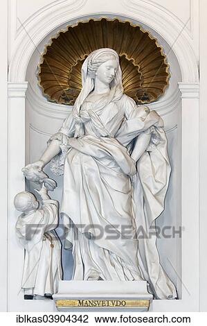 "Baroque female statue """"Virtue of Meekness"""" by Giacomo Serpotta, Oratorio del Rosario di San Domenico, Palermo, Sicily, Italy, Europe" View Large Photo Image Stock Image - "Baroque female statue """"Virtue of Meekness"""" by Giacomo Serpotta, Oratorio del Rosario di San Domenico, Palermo, Sicily, Italy, Europe". Fotosearch