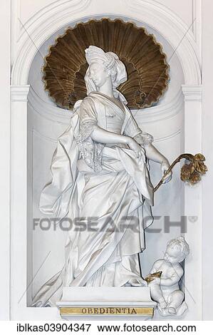 "Baroque female statue """"Virtue of Obedience"""" by Giacomo Serpotta, Oratorio del Rosario di San Domenico, Palermo, Sicily, Italy, Europe" View Large Photo Image Stock Photo - "Baroque female statue """"Virtue of Obedience"""" by Giacomo Serpotta, Oratorio del Rosario di San Domenico, Palermo, Sicily, Italy, Europe". Fotosearch