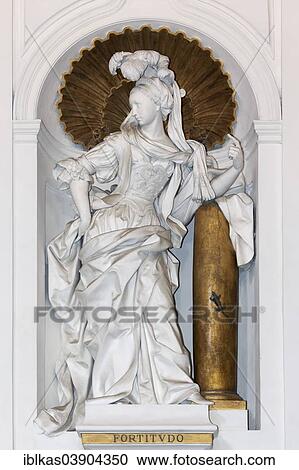 "Baroque female stucco statue, """"Virtue of Courage"""" by Giacomo Serpotta, Oratorio del Rosario di San Domenico, Palermo, Sicily, Italy, Europe" View Large Photo Image Stock Image - "Baroque female stucco statue, """"Virtue of Courage"""" by Giacomo Serpotta, Oratorio del Rosario di San Domenico, Palermo, Sicily, Italy, Europe". Fotosearch
