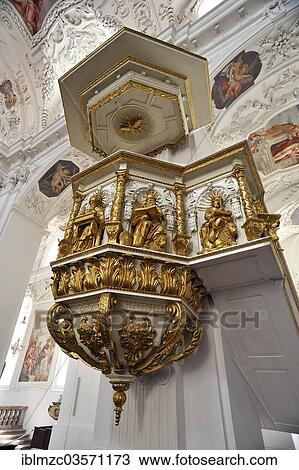 "Baroque pulpit in the Parish church of St. Quirinus, Tegernsee, Upper Bavaria, Bavaria, Germany, Europe" View Large Photo Image Stock Image - "Baroque pulpit in the Parish church of St. Quirinus, Tegernsee, Upper Bavaria, Bavaria, Germany, Europe". Fotosearch