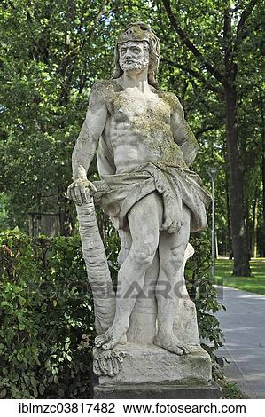 "Baroque sculpture of Hercules wearing a lion skin, Hofgarten courtyard garden, Bayreuth, Bavaria, Germany, Europe" View Large Photo Image Stock Image - "Baroque sculpture of Hercules wearing a lion skin, Hofgarten courtyard garden, Bayreuth, Bavaria, Germany, Europe". Fotosearch
