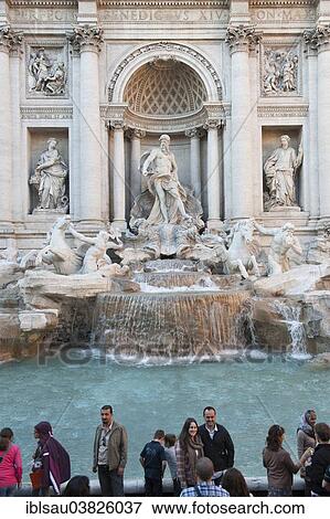 "Baroque Trevi Fountain, Fontana di Trevi, tourists, historical centre, Rome, Lazio, Italy, Europe" View Large Photo Image Stock Photo - "Baroque Trevi Fountain, Fontana di Trevi, tourists, historical centre, Rome, Lazio, Italy, Europe". Fotosearch