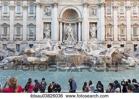 "Baroque Trevi Fountain, Fontana di Trevi, tourists, historical centre, Rome, Lazio, Italy, Europe" View Large Photo Image Stock Photograph - "Baroque Trevi Fountain, Fontana di Trevi, tourists, historical centre, Rome, Lazio, Italy, Europe". Fotosearch