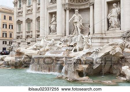 Stock Photography - "Baroque Trevi Fountain, Fontana di Trevi, historical town centre, Rome, Lazio, Italy, Southern Europe, Europe". Fotosearch