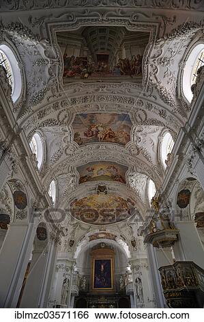 "Baroque vault with frescoes by Hans Georg Asam, Parish Church of St. Quirinus, Tegernsee, Upper Bavaria, Bavaria, Germany, Europe" View Large Photo Image Stock Photograph - "Baroque vault with frescoes by Hans Georg Asam, Parish Church of St. Quirinus, Tegernsee, Upper Bavaria, Bavaria, Germany, Europe". Fotosearch