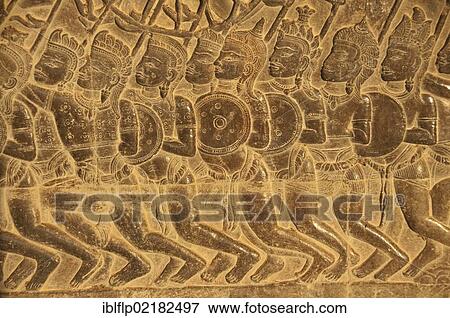 "Bas-relief of soldiers at war, in Khmer temple, Angkor Wat, Siem Reap, Cambodia, Southeast Asia, Asia" View Large Photo Image Stock Photo - "Bas-relief of soldiers at war, in Khmer temple, Angkor Wat, Siem Reap, Cambodia, Southeast Asia, Asia". Fotosearch