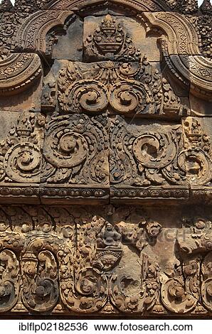 "Bas-relief on doorway of Khmer Hindu temple, Banteay Srei, Angkor, Siem Reap, Cambodia, Southeast Asia, Asia" View Large Photo Image Stock Photograph - "Bas-relief on doorway of Khmer Hindu temple, Banteay Srei, Angkor, Siem Reap, Cambodia, Southeast Asia, Asia". Fotosearch