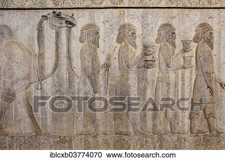 "Bas-relief, Parthians bringing bowls as a tribute, ancient Persian city of Persepolis, UNESCO World Heritage Site, Fars Province, Iran, Asia" View Large Photo Image Stock Image - "Bas-relief, Parthians bringing bowls as a tribute, ancient Persian city of Persepolis, UNESCO World Heritage Site, Fars Province, Iran, Asia". Fotosearch