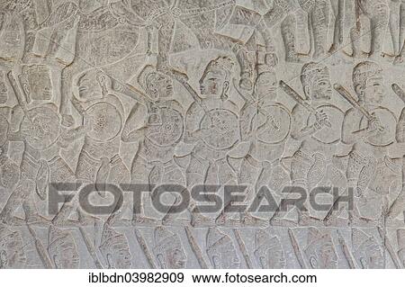 "Bas-reliefs on the north gallery, depicting the combat between Krishna and Bana, east wing of Angkor Wat, Angkor, Siem Reap Province, Cambodia, Asia" View Large Photo Image Stock Photo - "Bas-reliefs on the north gallery, depicting the combat between Krishna and Bana, east wing of Angkor Wat, Angkor, Siem Reap Province, Cambodia, Asia". Fotosearch