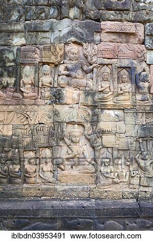 "Bas-reliefs on the Terrace of the Elephants, Angkor Thom, Siem Reap, Cambodia, Asia" View Large Photo Image Stock Image - "Bas-reliefs on the Terrace of the Elephants, Angkor Thom, Siem Reap, Cambodia, Asia". Fotosearch