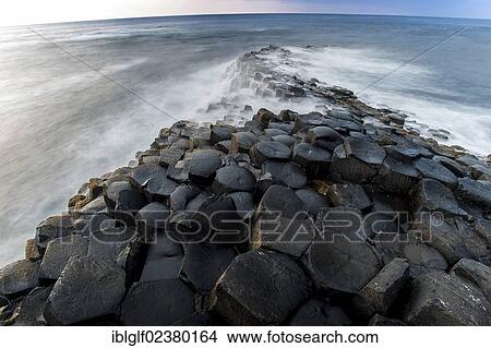 Picture - "Basalt columns at the Giant's Causeway, Causeway Coast, County Antrim, Northern Ireland, United Kingdom, Europe". Fotosearch