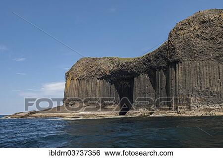 Stock Photograph - "Basalt columns, Isle of Staffa, Scotland, United Kingdom, Europe". Fotosearch