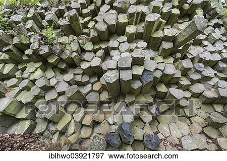"Basalt prism wall, polygonal columns of solidified lava, about 20 million years, Rhon Biosphere Reserve, UNESCO biosphere reserve, Oberelsbach, Bavaria, Germany, Europe" View Large Photo Image Stock Photo - "Basalt prism wall, polygonal columns of solidified lava, about 20 million years, Rhon Biosphere Reserve, UNESCO biosphere reserve, Oberelsbach, Bavaria, Germany, Europe". Fotosearch
