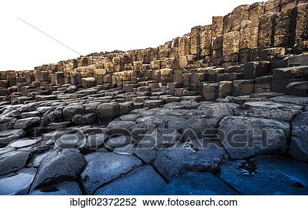 Stock Image - "Basalt rocks, Giant Causeway, Coleraine, Northern Ireland, United Kingdom, Europe". Fotosearch