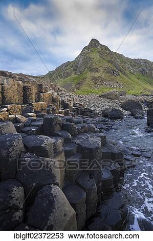 Stock Image - "Basalt rocks, Giant Causeway, Coleraine, Northern Ireland, United Kingdom, Europe". Fotosearch