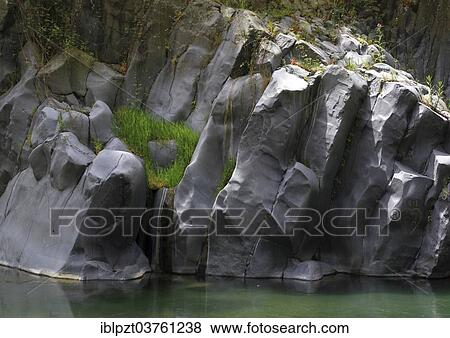 Stock Photo - "Basalt rocks, Taormina, Province of Messina, Sicily, Italy, Europe". Fotosearch