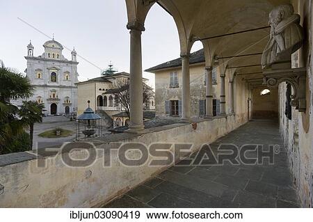 "Basilica of Santa Maria Assunta, from Pilate's Palace, UNESCO World Heritage Site, Sacro Monte di Varallo, Varallo, Region Piemont, Italy, Europe" View Large Photo Image Stock Photo - "Basilica of Santa Maria Assunta, from Pilate's Palace, UNESCO World Heritage Site, Sacro Monte di Varallo, Varallo, Region Piemont, Italy, Europe". Fotosearch