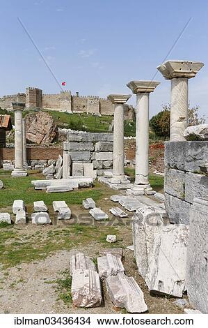 "Basilica of St. John of Ephesus and the Citadel on Ayasoluk Hill, Ephesus, Selcuk, Izmir Province, Aegean Region, Turkey, Asia" View Large Photo Image Picture - "Basilica of St. John of Ephesus and the Citadel on Ayasoluk Hill, Ephesus, Selcuk, Izmir Province, Aegean Region, Turkey, Asia". Fotosearch
