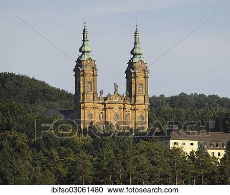 Stock Image - "Basilica of the Fourteen Holy Helpers, Basilika Vierzehnheiligen, pilgrimage church, bei Bad Staffelstein, Oberfranken, Bavaria, Germany, Europe". Fotosearch