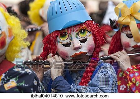 Stock Image - "Basler Fasnacht, Carnival of Basel, Basel, Switzerland, Europe". Fotosearch
