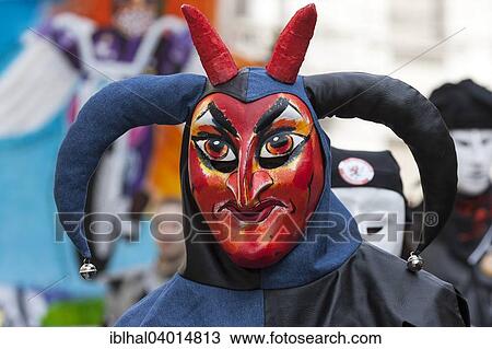 Stock Image - "Basler Fasnacht, Carnival of Basel, Basel, Switzerland, Europe". Fotosearch