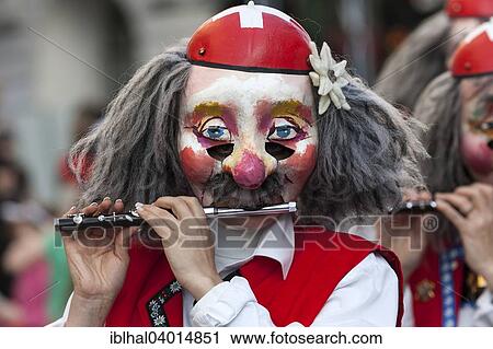 Stock Image - "Basler Fasnacht, Carnival of Basel, Basel, Switzerland, Europe". Fotosearch