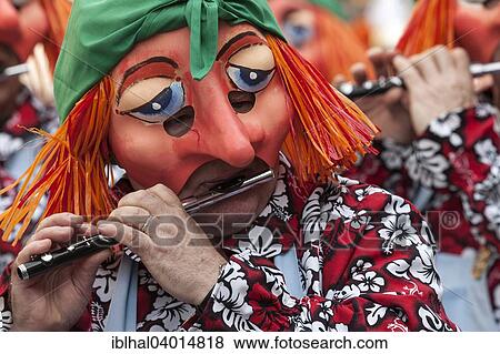 Stock Photo - "Basler Fasnacht, Carnival of Basel, Basel, Switzerland, Europe". Fotosearch