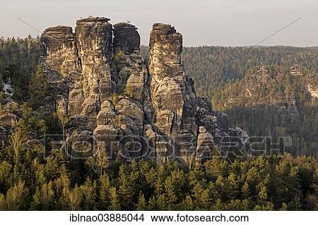 "Bastei with the rock formation Kleine Gans, Elbe Sandstone Mountains, Saxon Switzerland National Park, Saxony, Germany, Europe" View Large Photo Image Picture - "Bastei with the rock formation Kleine Gans, Elbe Sandstone Mountains, Saxon Switzerland National Park, Saxony, Germany, Europe". Fotosearch