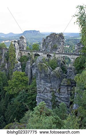 "Basteibruecke bridge, Saxon Switzerland region, Saxony, Germany, Europe" View Large Photo Image Stock Photography - "Basteibruecke bridge, Saxon Switzerland region, Saxony, Germany, Europe". Fotosearch